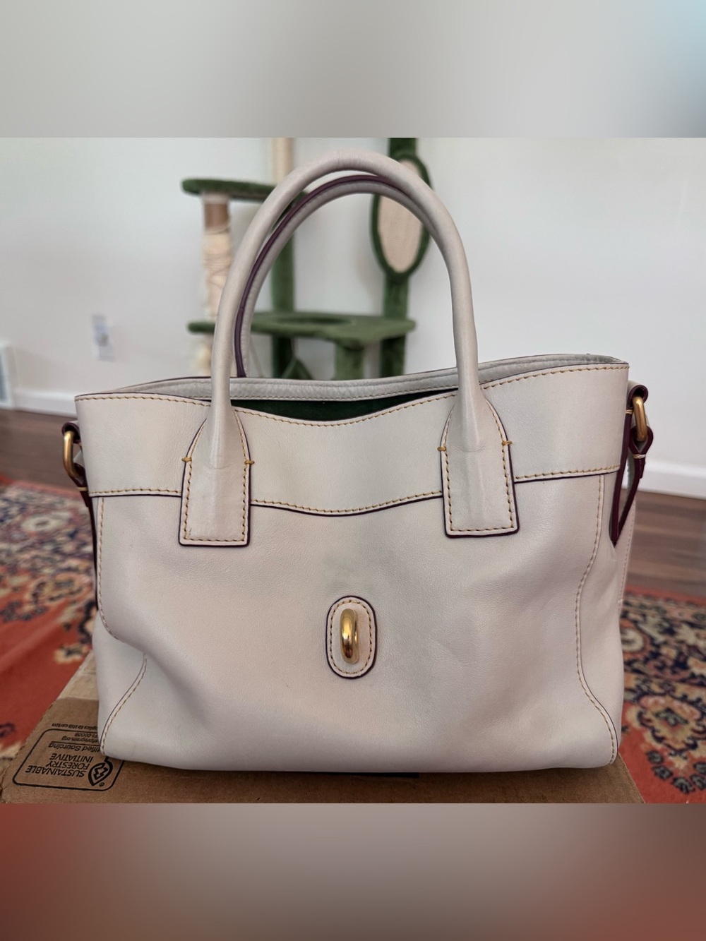 Dooney Light Blue Amelie TOTE Florentine Leather With Shoulder Strap - Picture 10 of 11
